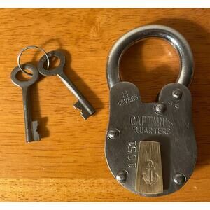 Captain’s Quarters Lock & Keys Padlock Pirate Chest Nautical Maritime Decor New